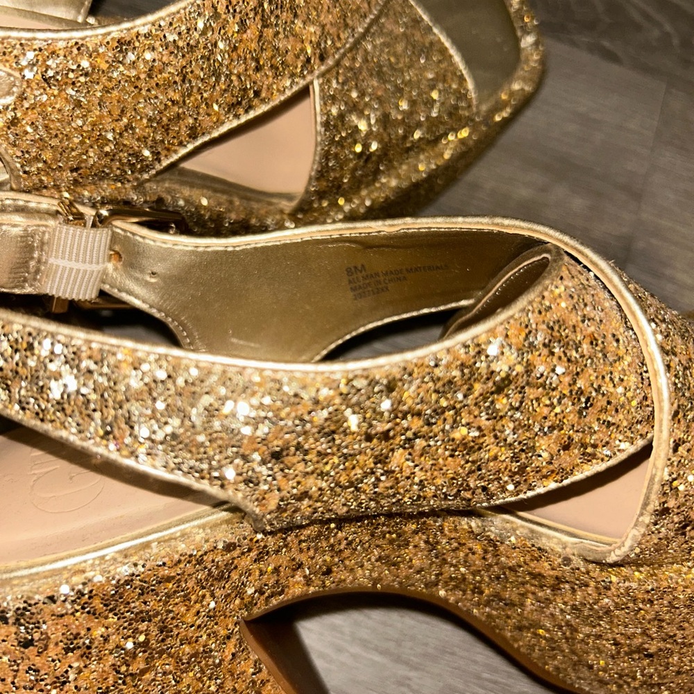 Gianni Bini Gold Glitter Sandals - Picture 6 of 6
